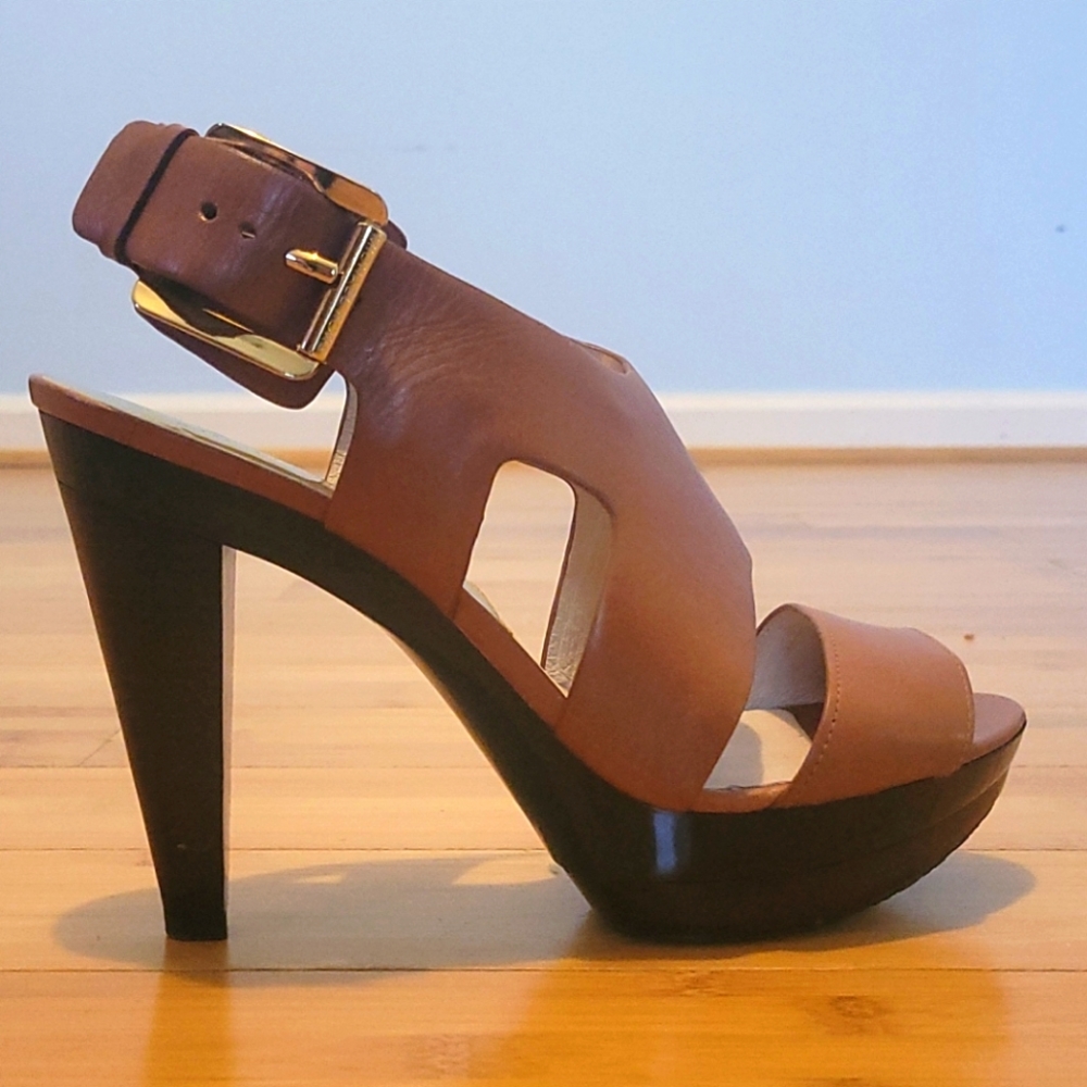 MK heel sandals, 9.5M, light brown